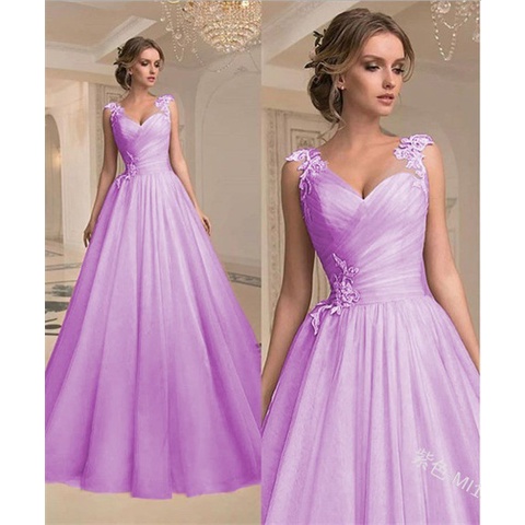 Vestidos elegantes color discount morado