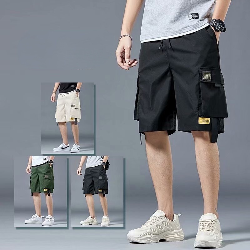 Bermudas Cargo Shorts hombres Hiphop Retro Jeans tendencia Casual