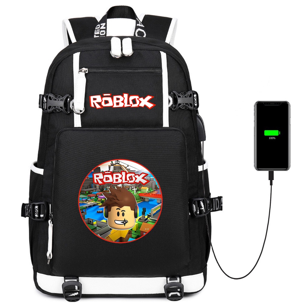ROBLOX game Red social Que Rodea Mochila Escolar Estudiante Nuevo Para  Niños Y Niñas Con Cable De Carga USB