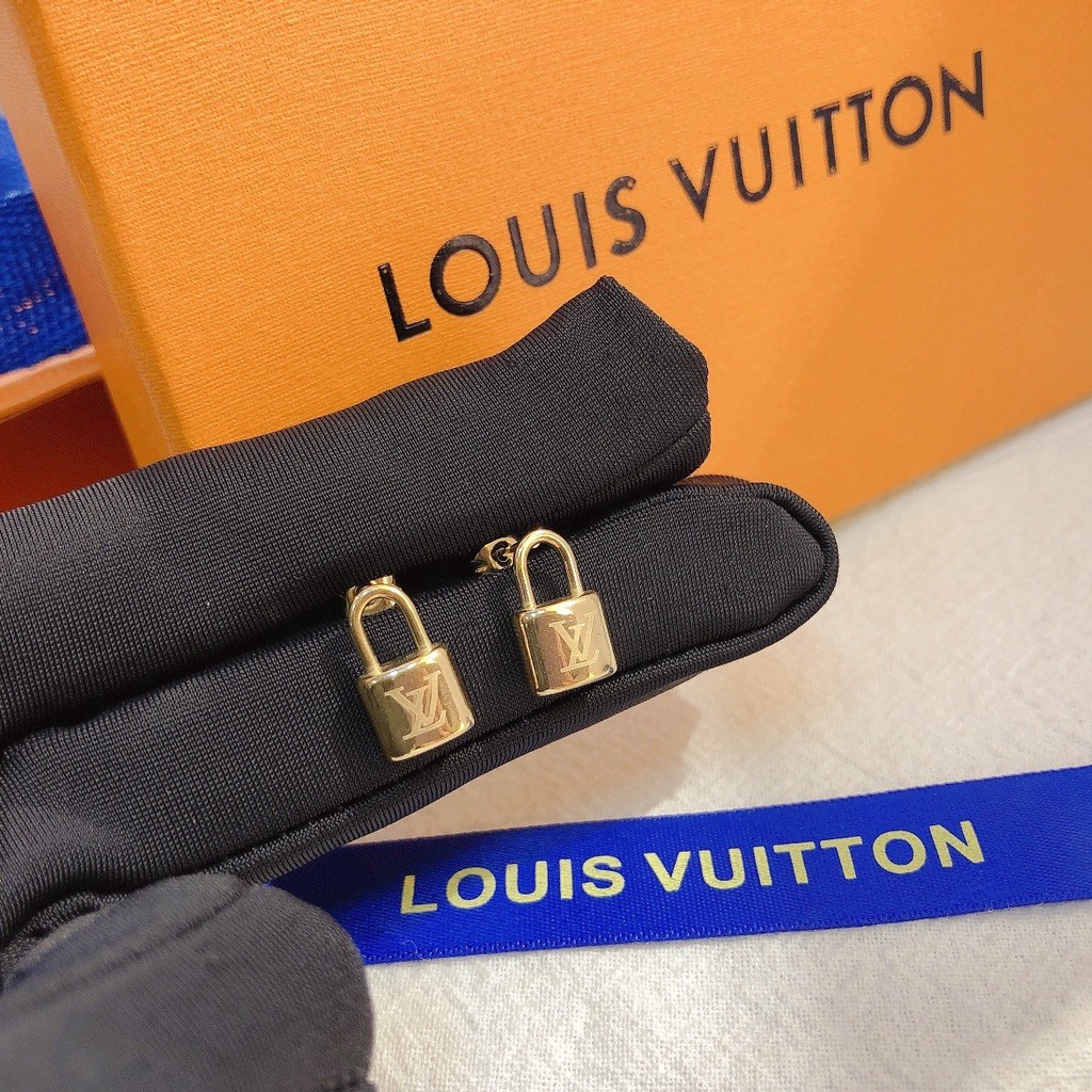 LV Pendientes De Acero De Titanio Carta Logo Louis Vuitton Aro De Oreja  Accesorios De Joyería Para Mujer