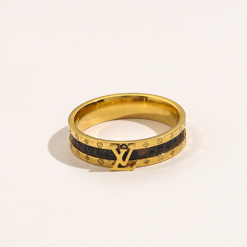 Louis Vuitton Anillo Para Las Mujeres Fresco Simple Estilo Coreano Letra LV  Dedo Anillos Pareja Versátil Creativo Oro Plata 925 Cincin Accesorios De