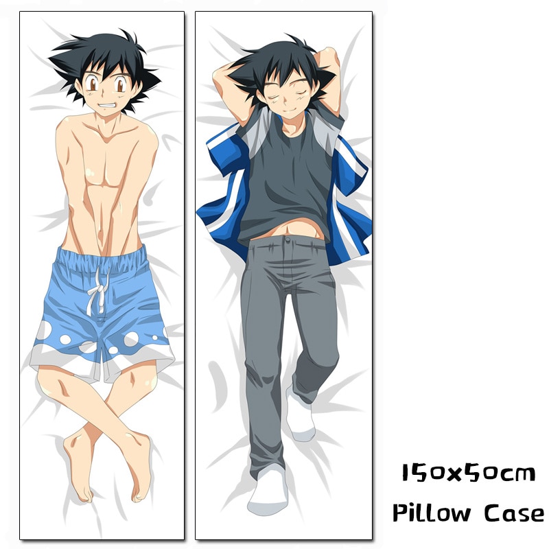 Anime Pocket Monster Ash Ketchum Lillie Dakimakura Abrazando