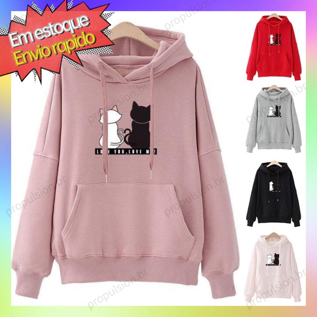 Sudadera Sueter Para Mujer Con Estampado De Gato Invierno 2023