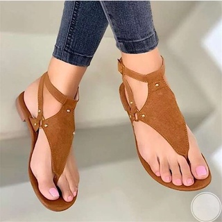 M s Tama o De Las Mujeres De Verano Plana Comodidad Sandalias Romanas Moda Nubuck Cuero Hebilla Al Aire Libre Casual Flip Flop