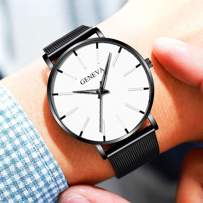 Reloj De Pulsera Ejecutivo Para Hombre Geneva En Acero Inoxidable Fino Shopee Colombia