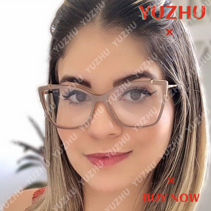 YUZHU Retro Cat Eye TR90 HD Anti Blue Light Gafas De Moda Occidental Impresion Leopardo Mujer Shopee Colombia