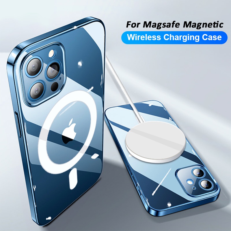 Magsafe-Carcasa De Carga Inalámbrica Magnética Para iPhone 11 , 12 , 13 Pro  MAX , mini XR XS X 7 8 Plus SE 2020