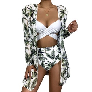 push-up bikini estampado traje de baño mujer 3 piezas bikini de cintura alta conjunto de trajes de baño. | Shopee Colombia
