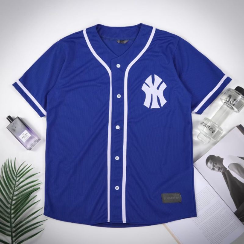 Camisa de béisbol Ny lista blanca negra