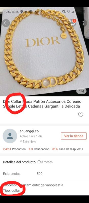 Louis Vuitton Collar De Moda Patrón Accesorios Coreano Simple LV Letra  Cadenas Gargantilla Delicada Colgante Joyería