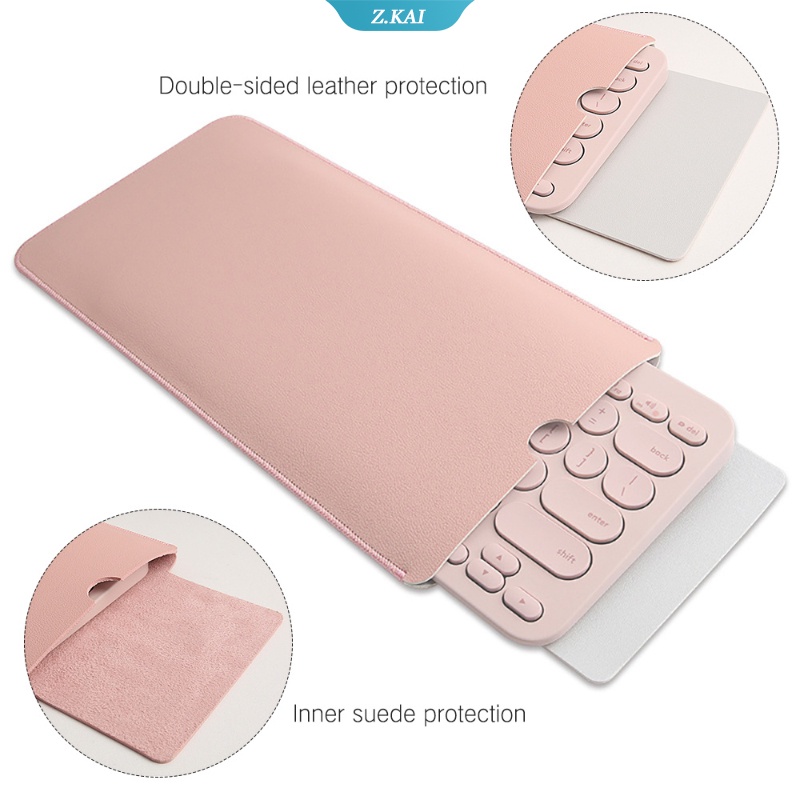 Funda De Teclado Para Logitech K380 – Piel Sintética Impermeable, Ligera, Con Protección En Los Bordes (azul Claro + Plata)