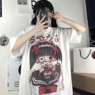 Camiseta Gótica Anime Harajuku Estética Mujer Ropa Verano E Girl Camisetas  De Manga Corta Para 2021 Y2k Top Goth | Shopee Colombia