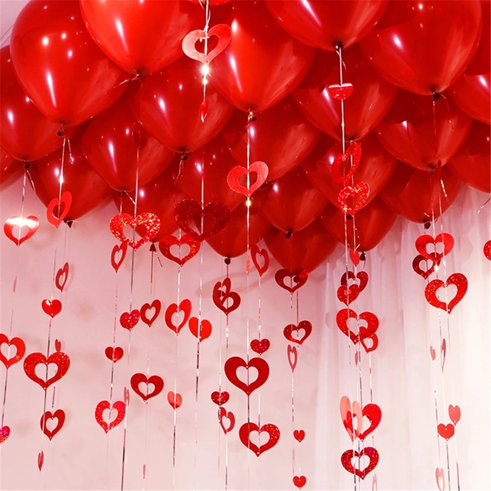 Globos Rojos De Los Corazones Foto de archivo - Imagen de boda, brillante:  24811328