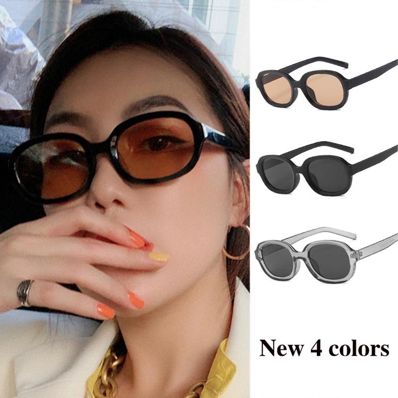 2020 Gafas De Sol Retro Mujeres Plastico Ovalado Marco Pequeno Hombres Rosa Negro Mujer Hombre Lentes