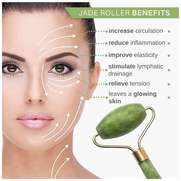 Masaje Facial Rodillos De Jade Originales Cuarzo Rosa Druni