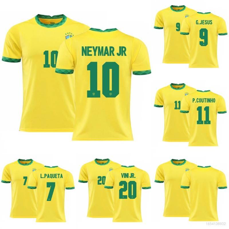 Camisetas De Fútbol De BRASIL 2022 Con L. PAQUETA, NEYMAR, VINI JR