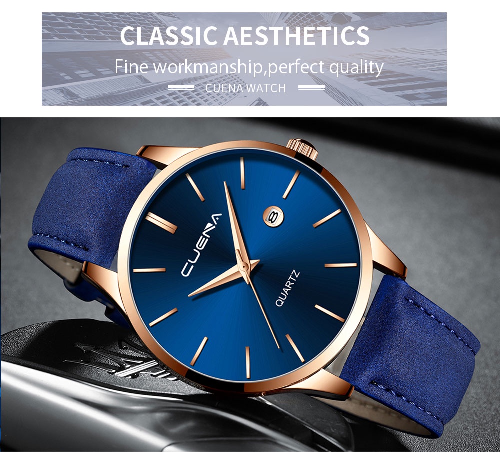 Relojes Para Hombre CUENA Marca Original Moda Clásico Casual Negocios  Deportes Cuero Cuarzo Impermeable 891 L