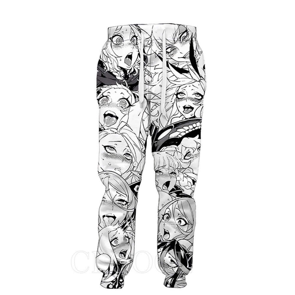 CLOOCL Ahegao Hentai Expression Anime Girl Sweatpants 3D Print Men