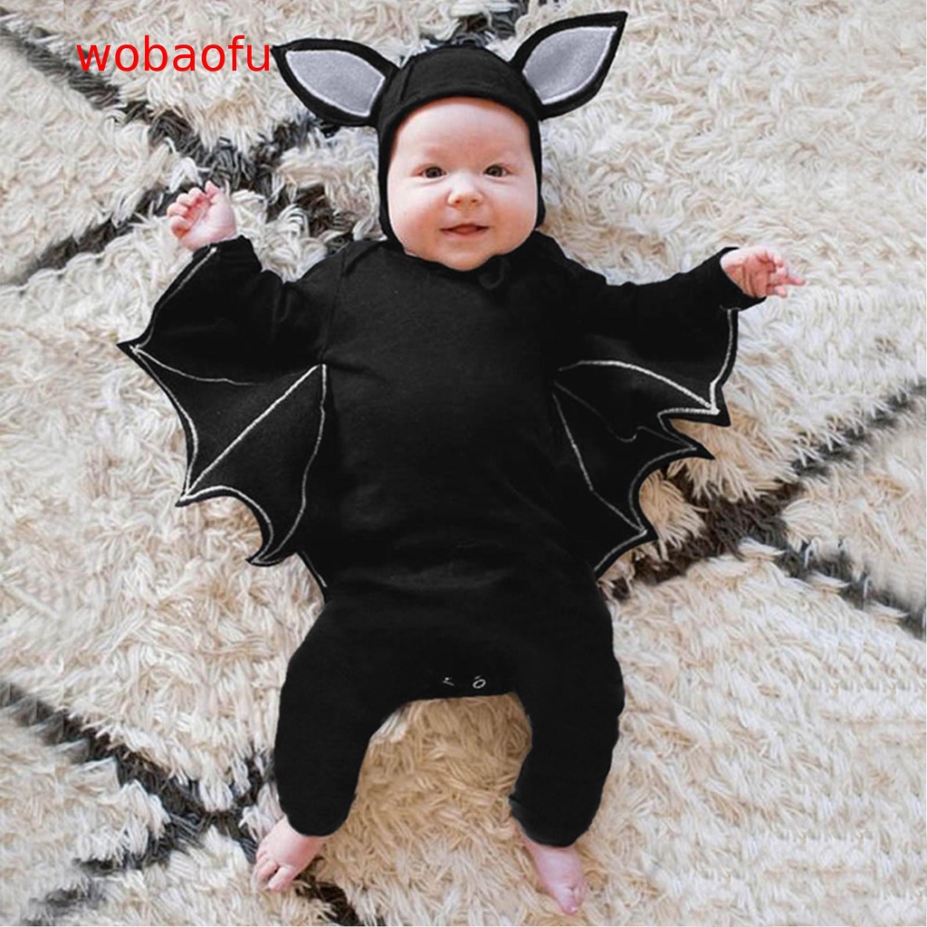 _wobaofu_ * Monos De Disfraces Para Bebés Recién Nacidos Niños Niñas  Halloween Cosplay Mameluco Trajes Sombrero