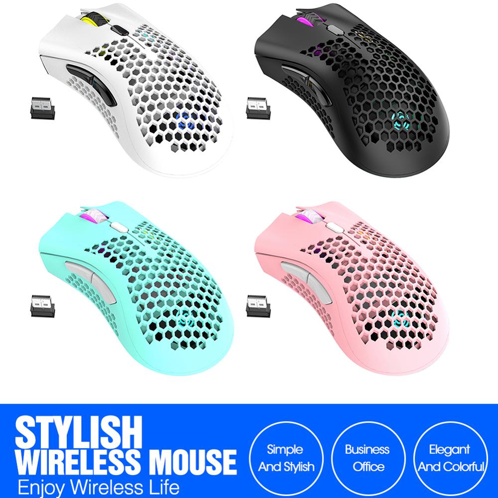 BM600 - mouse da gioco wireless RGB - design a nido d'ape