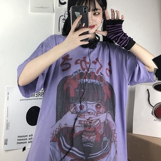 Camiseta Gótica Anime Harajuku Estética Mujer Ropa Verano E Girl Camisetas  De Manga Corta Para 2021 Y2k Top Goth | Shopee Colombia