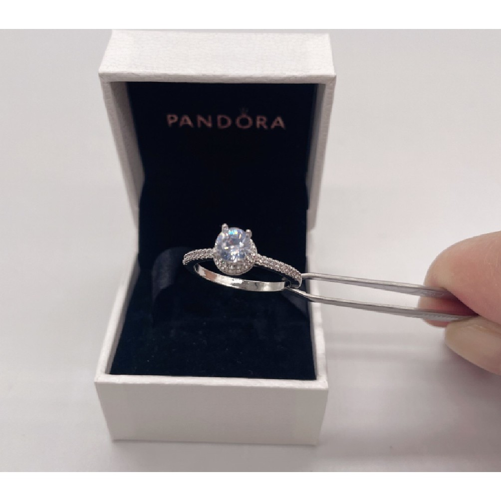 Pandora Anillo Con Caja De Promesa De Lujo 925 Compromiso De La