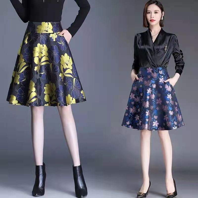 Falda plisada de longitud media para mujer, falda de traje de línea A de  cintura alta para mujer (color caqui, tamaño: mediano)