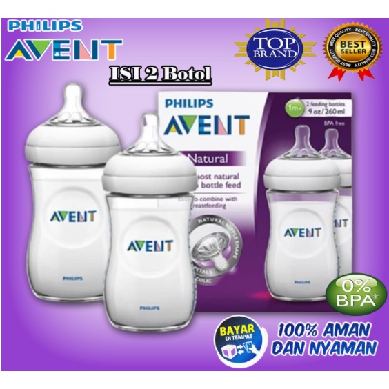 biberones Avent NATURAL y clásico para bebé, 260 ml y 125 ml, Philips,  suministros para bebé