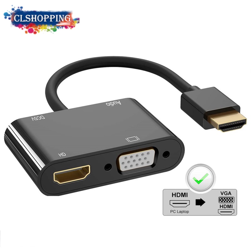 HDMI 1080p HDMI doble macho a hembra de 1 a 2 Convertidor Adaptador de  cable divisor