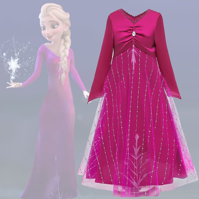 Vestido De Elsa Frozen Princesa Cosplay Niños Anna Disfraz