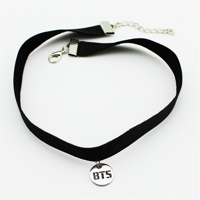 KPOP Korean Idol Group Bangtan Boys Leather Pendent Choker Necklace Rock  Collar