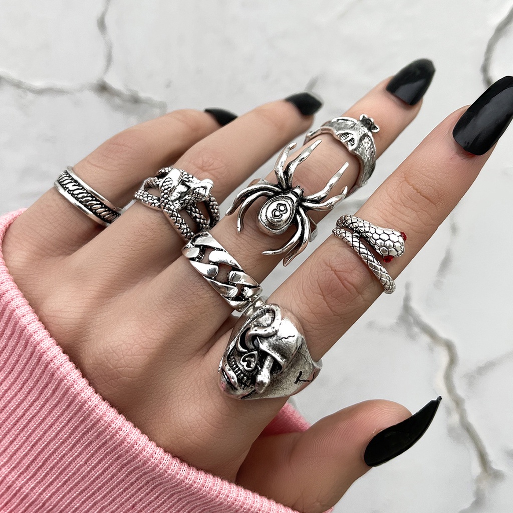 Anillos de best sale craneo para mujer