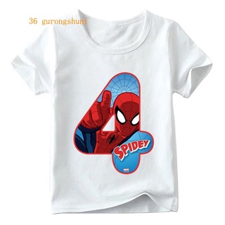 Niños Camiseta Para Niñas Ropa Chica Número 2 3 4 5 6 7 8 kawaii  t-shirtBoys Y Spiderman Vengadores Letter2-9 Impresión Gráfica tee | Shopee  Colombia