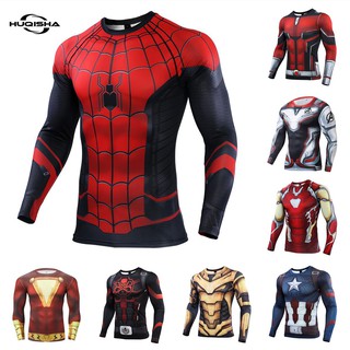 hombre SPIDERMAN camiseta compresión Gimnasio Superhéroe Marvel Vengadores