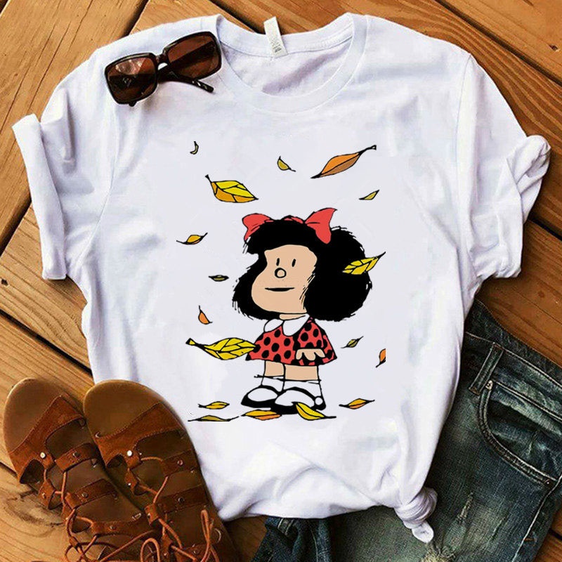 Camiseta De Mujer Mafalda Impresión De Dibujos Animados Señoras
