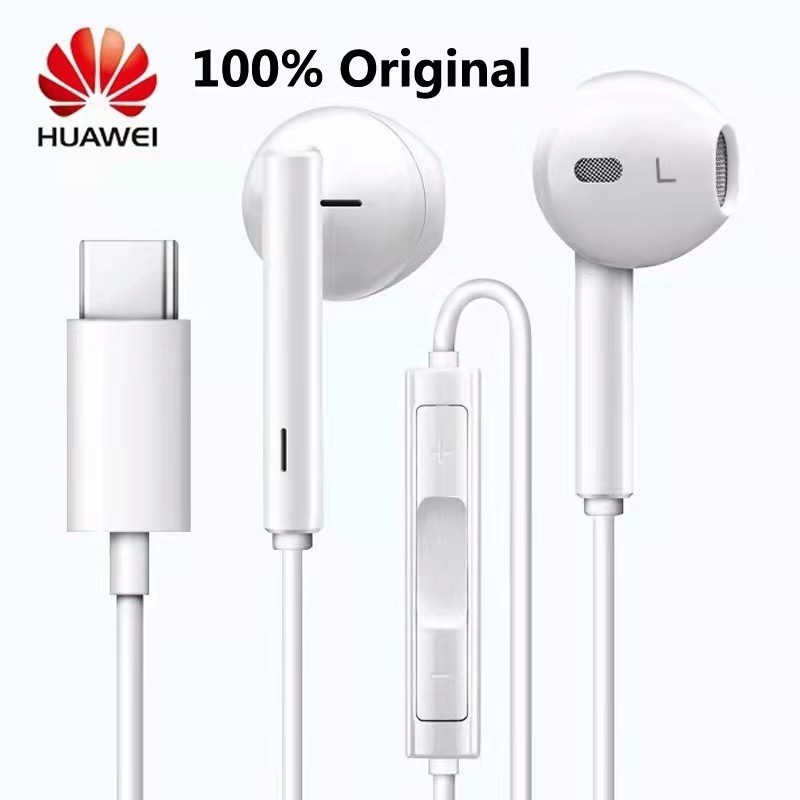 100 Original HUAWEI CM33 auriculares tipo C interfaz auriculares micr fono volumen sonido envolvente HUAWEI P20 P30 P40 Pro MATE20 tipo C en el o do