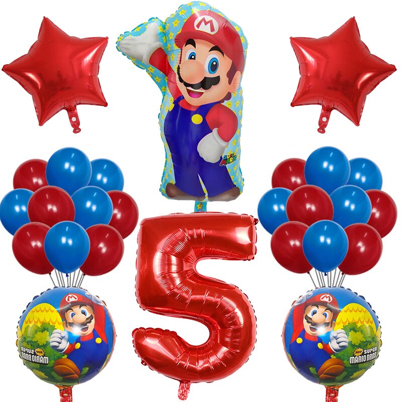 Globos Banner De Mario Bros Suministros La Fiesta Decoracion Para Cumpleaños  Set