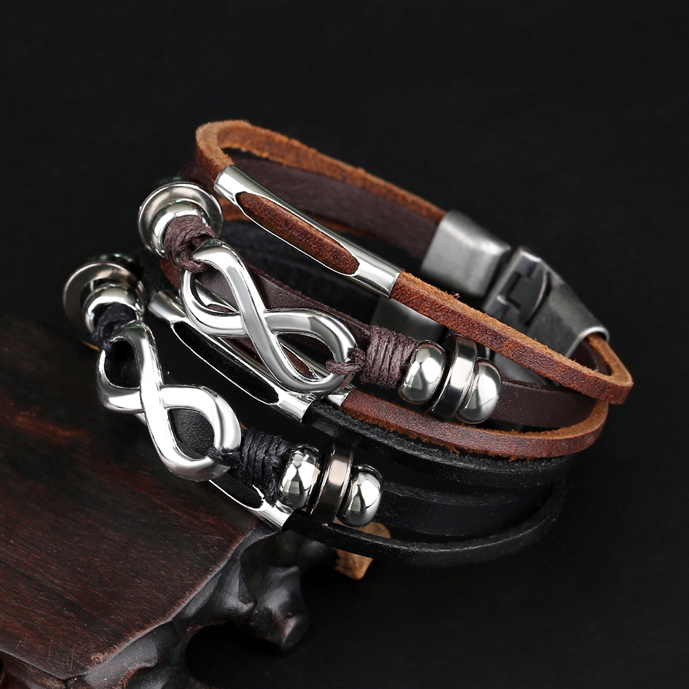 TYO-pulsera De Cuero Genuino Con Doble Capa Para Hombre, Brazalete Con Cierre Magnético De Acero Inoxidable, Joyería Con Bolsa De Terciopelo, Envío Directo - AliExprs 36