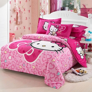 3 En 1 Nuevos Juegos De Ropa De Cama Hello Kitty 4pc Funda De