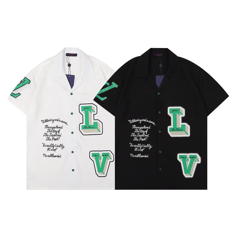Q26 # Camiseta De Verano Louis Vuitton Con Estampado Digital Gráfico Para  Hombre Camisa De Manga Corta LV Moda Hombres Tops Playa