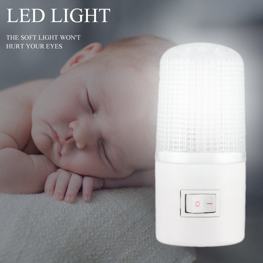 Lámpara de enchufe para habitación de bebé, luz nocturna, 4 LED