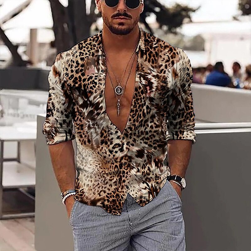 moda camisas animal print para hombres