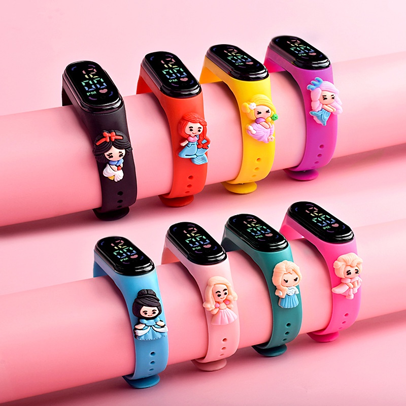 Pulsera de dibujos animados para niños Mi muñeca 3led Digital Niño y niña  Natación Impermeable Reloj táctil