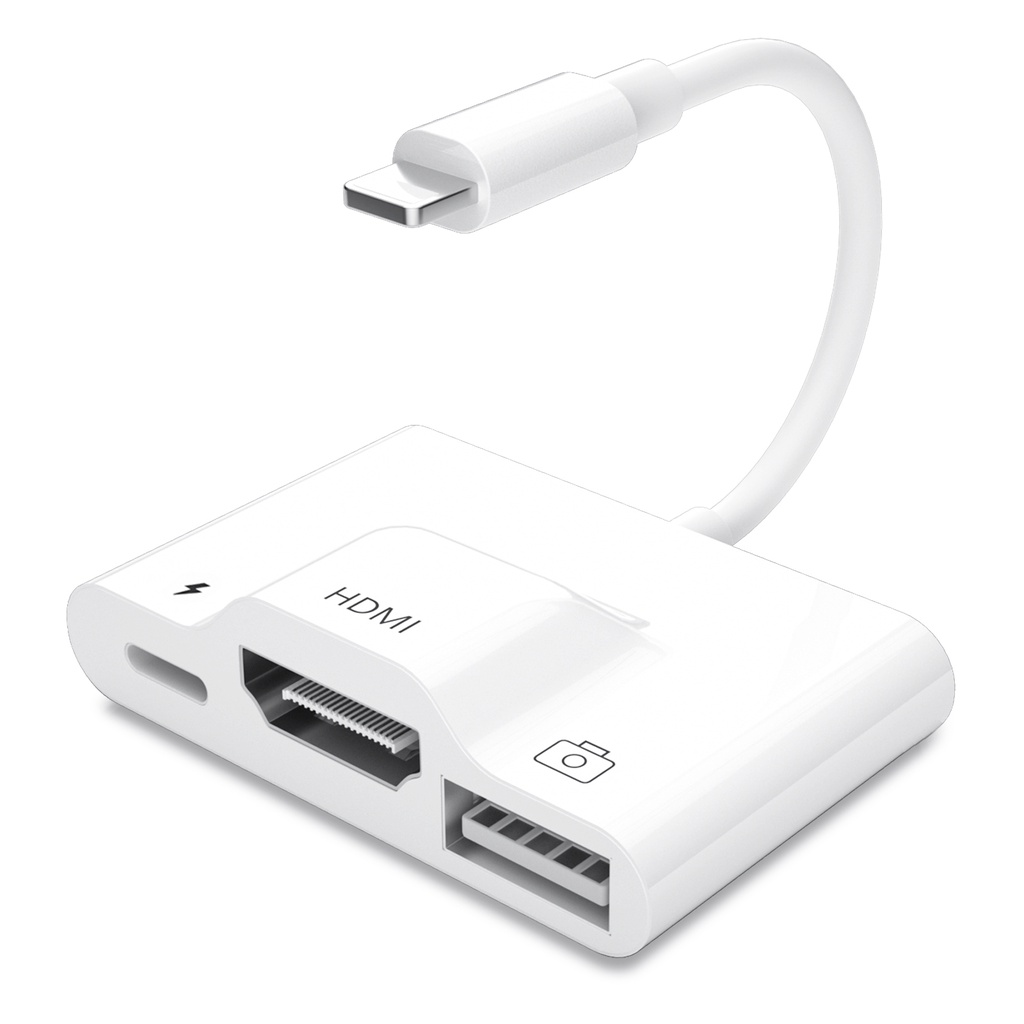 Adaptador P/ iPhone iPad Hdmi Usb A Micro Sd Carga