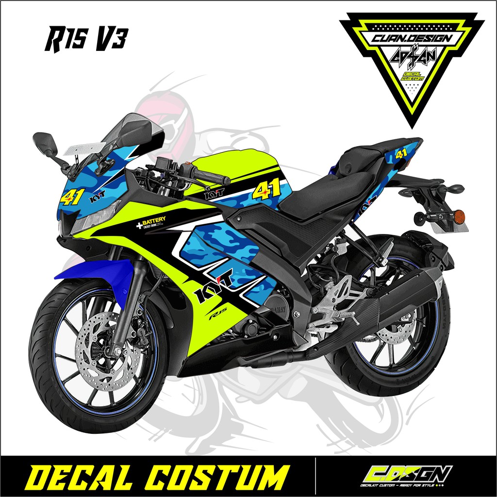 Yamaha R15 V3 - calcomanía de cuerpo completo variaciones gráficas ...
