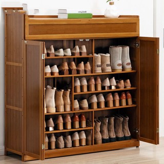 Zapatero de madera para zapatos, estante de almacenamiento de múltiples  capas, ahorro de espacio, puerta simple y económico, con cajón para montaje  de