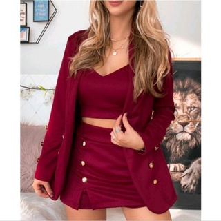  Conjunto de traje de primavera para mujer, elegante, casual,  negocios, trabajo, 2 piezas, para oficina, chaqueta y pantalones abiertos :  Ropa, Zapatos y Joyería