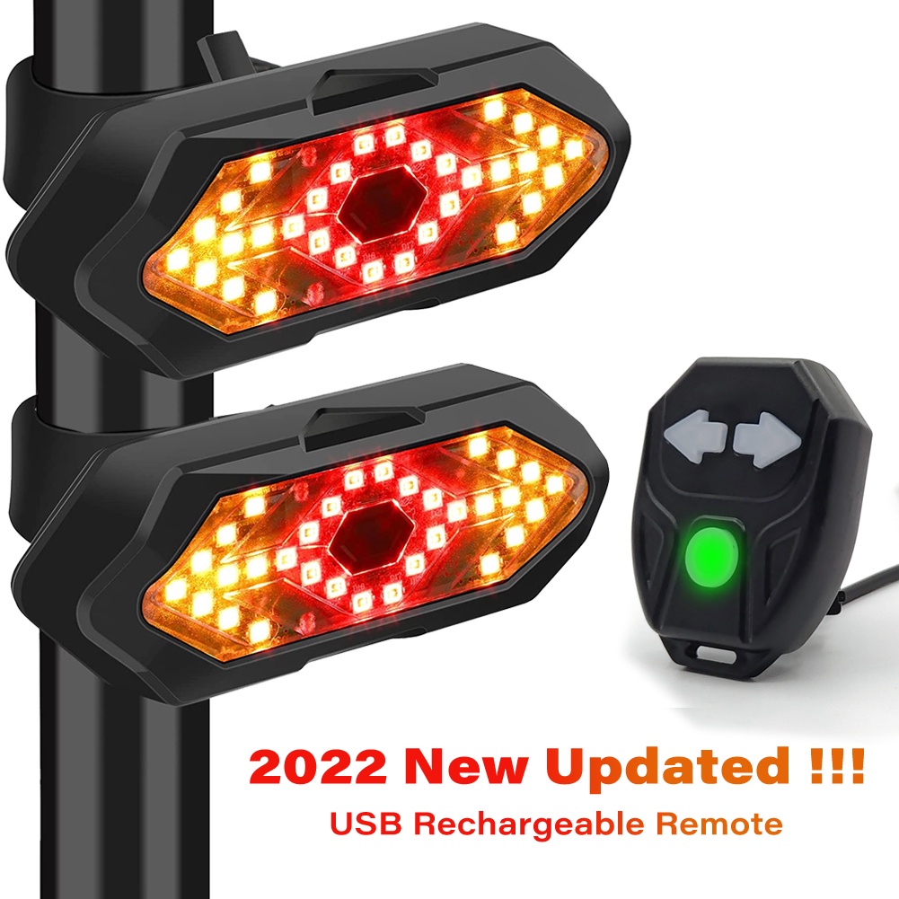 Luz De Señal De Giro De Bicicleta Inalámbrico Control Remoto USB