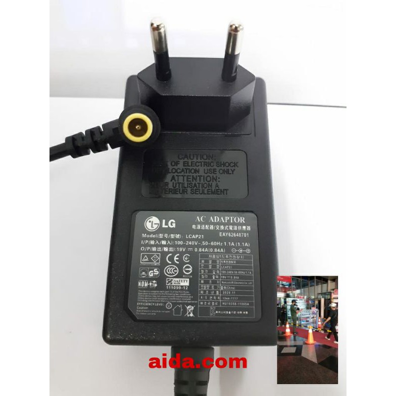Lg 19V - 0.84a Original LCD/LED Monitor adaptador + Cable de alimentación