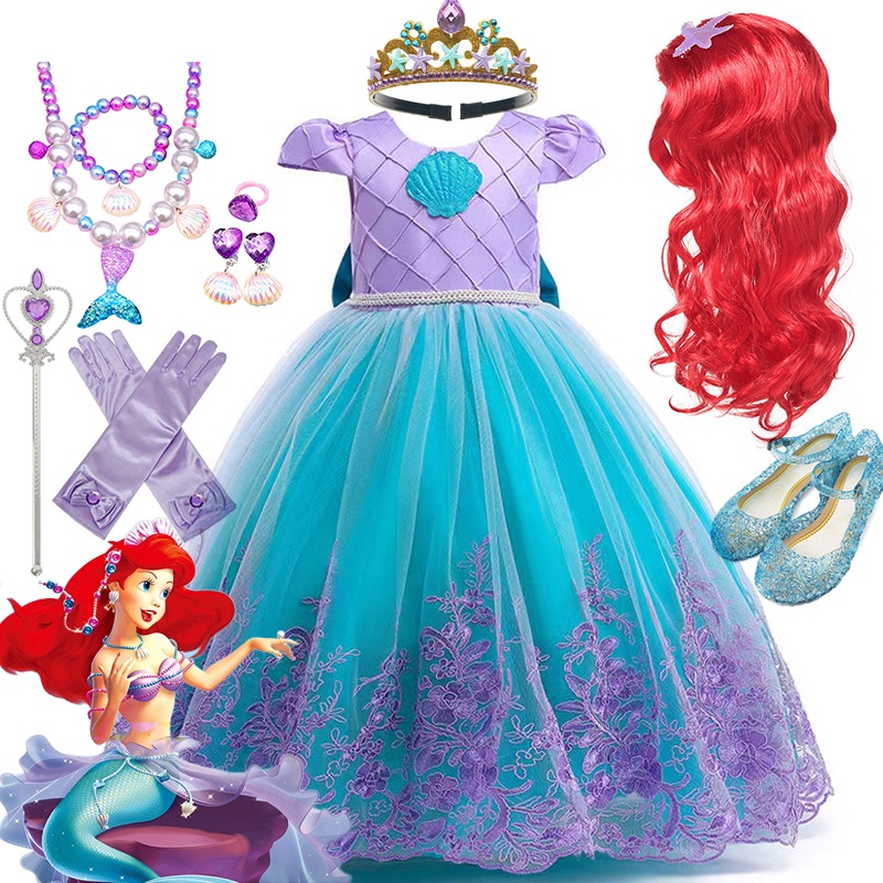 Ariel princesa vestido fashion